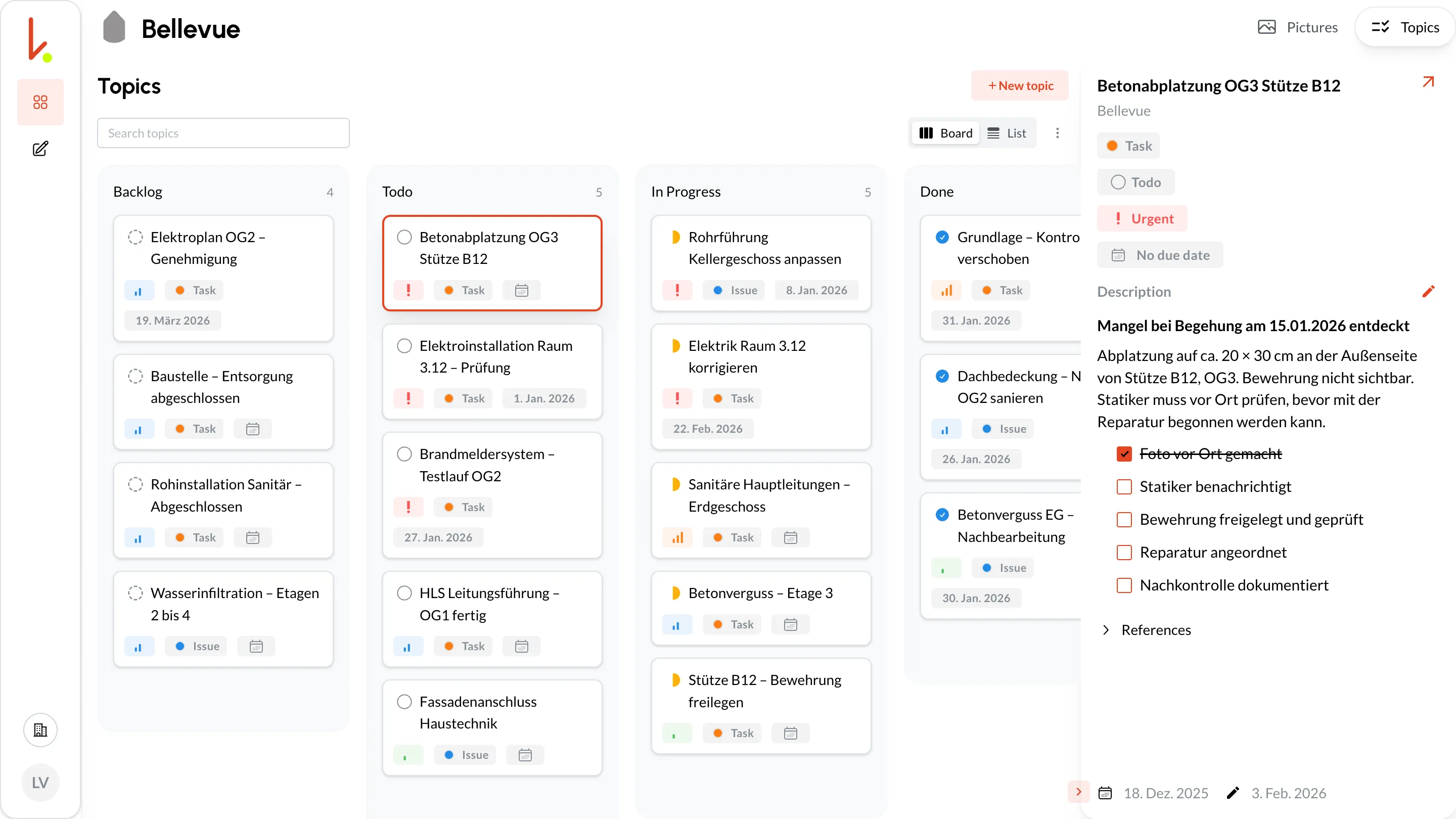Topic Kanban board: manage and track defects as Topics
